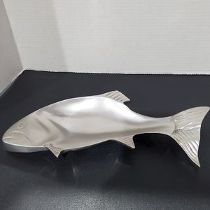 Vintage Cast Thick Aluminum Fish Shaped Serving Display Tray Chosen